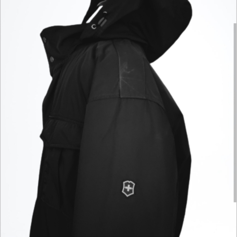 Victorinox Jacket SwissArmy Black Full Length Parka Coat Size XL - Picture 15 of 16